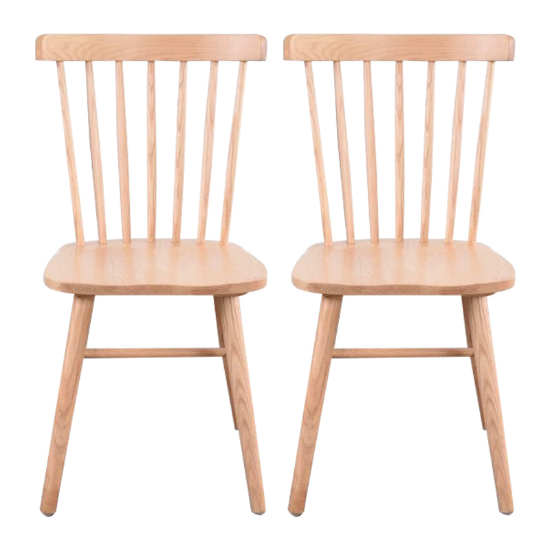 Scandinavian Wood Armless Kitchen Dining Chairs Windsor Back Chair Wood 2 Piece Set Clearhalo 'Dining Chairs' 'Dining Tables & Seating' 'dining_chair' 'furn' 'furn_dining_chair' 'Furniture' 'furniture_dining_chair' 'Kitchen & Dining Furniture' 4781739