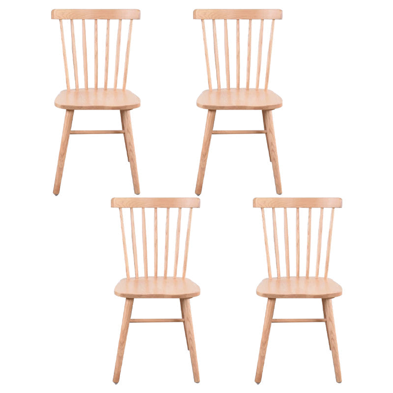 Scandinavian Wood Armless Kitchen Dining Chairs Windsor Back Chair Wood 4 Piece Set Clearhalo 'Dining Chairs' 'Dining Tables & Seating' 'dining_chair' 'furn' 'furn_dining_chair' 'Furniture' 'furniture_dining_chair' 'Kitchen & Dining Furniture' 4781741