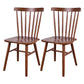 Scandinavian Wood Armless Kitchen Dining Chairs Windsor Back Chair Walnut 2 Piece Set Clearhalo 'Dining Chairs' 'Dining Tables & Seating' 'dining_chair' 'furn' 'furn_dining_chair' 'Furniture' 'furniture_dining_chair' 'Kitchen & Dining Furniture' 4781743