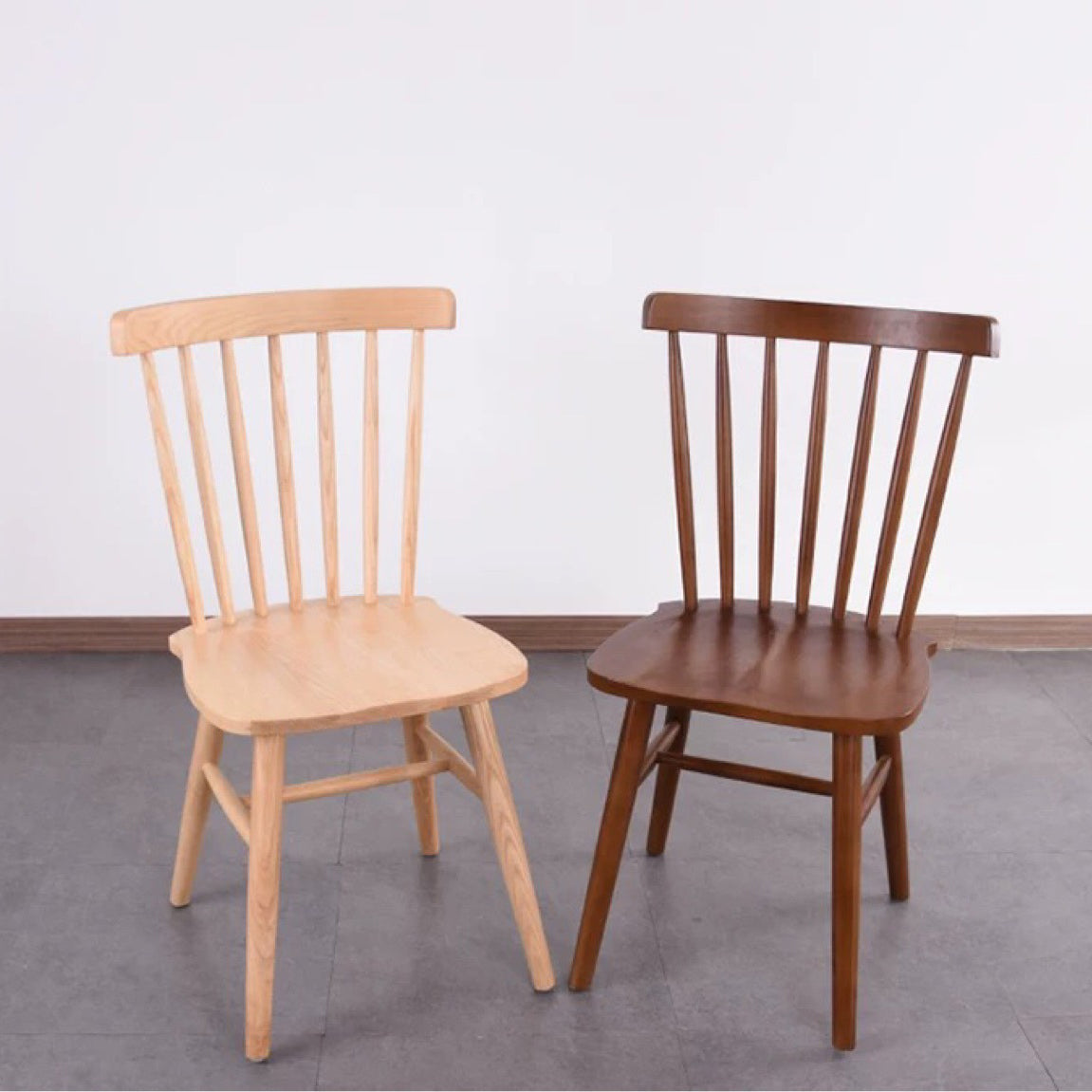 Scandinavian Wood Armless Kitchen Dining Chairs Windsor Back Chair Clearhalo 'Dining Chairs' 'Dining Tables & Seating' 'dining_chair' 'furn' 'furn_dining_chair' 'Furniture' 'furniture_dining_chair' 'Kitchen & Dining Furniture' 4781749
