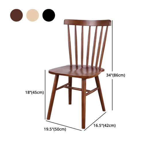 Scandinavian Wood Armless Kitchen Dining Chairs Windsor Back Chair Clearhalo 'Dining Chairs' 'Dining Tables & Seating' 'dining_chair' 'furn' 'furn_dining_chair' 'Furniture' 'furniture_dining_chair' 'Kitchen & Dining Furniture' 4781750