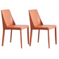 Contemporary Style Dining Chairs Armless Side Chair with Metal Legs Orange 2 Piece Set Clearhalo 'Dining Chairs' 'Dining Tables & Seating' 'dining_chair' 'furn' 'furn_dining_chair' 'Furniture' 'furniture_dining_chair' 'Kitchen & Dining Furniture' 4781759