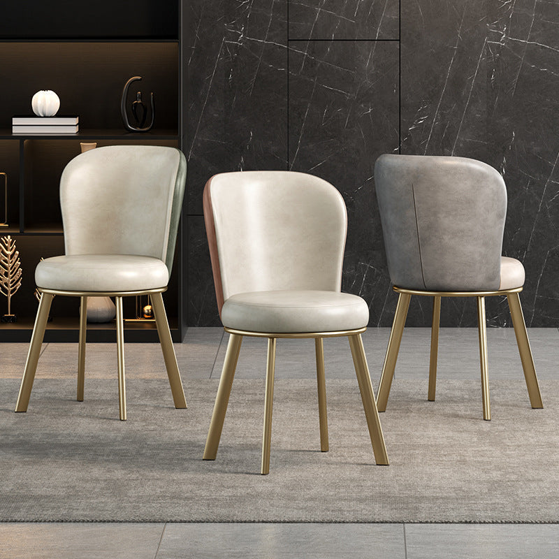 Metal Scandinavian Kitchen Dining Side Chair Solid Back Dining Chair Clearhalo 'Dining Chairs' 'Dining Tables & Seating' 'dining_chair' 'furn' 'furn_dining_chair' 'Furniture' 'furniture_dining_chair' 'Kitchen & Dining Furniture' 4781773