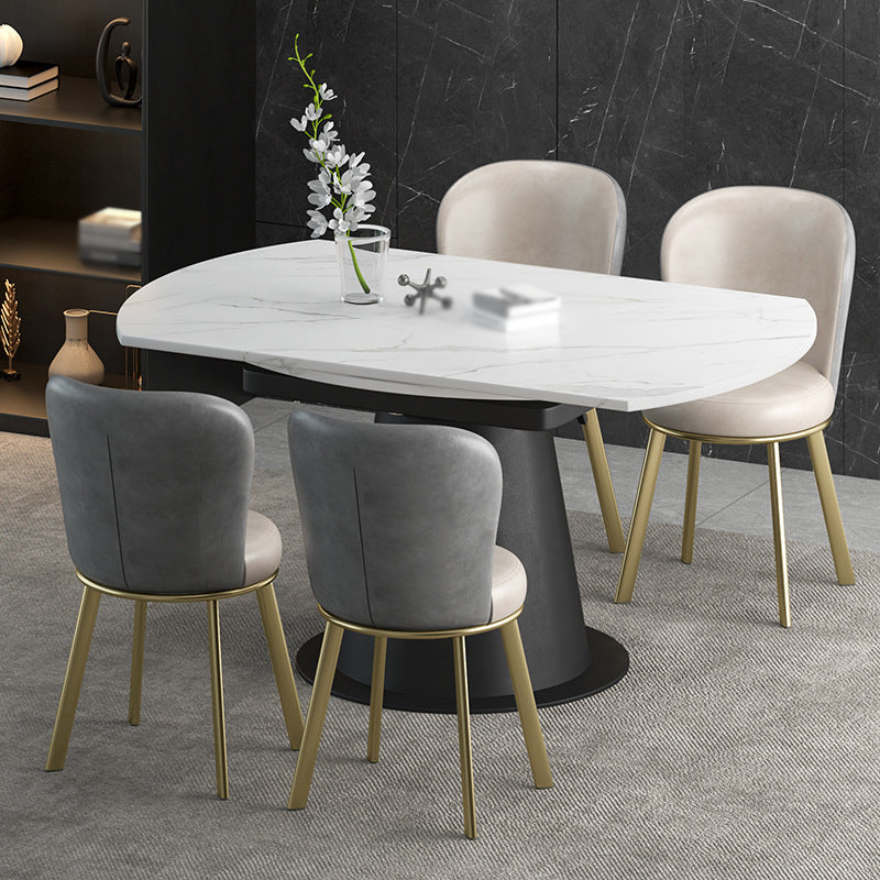 Metal Scandinavian Kitchen Dining Side Chair Solid Back Dining Chair Clearhalo 'Dining Chairs' 'Dining Tables & Seating' 'dining_chair' 'furn' 'furn_dining_chair' 'Furniture' 'furniture_dining_chair' 'Kitchen & Dining Furniture' 4781774