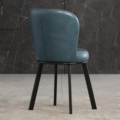 Metal Scandinavian Kitchen Dining Side Chair Solid Back Dining Chair Blue 1 Piece Black Clearhalo 'Dining Chairs' 'Dining Tables & Seating' 'dining_chair' 'furn' 'furn_dining_chair' 'Furniture' 'furniture_dining_chair' 'Kitchen & Dining Furniture' 4781776