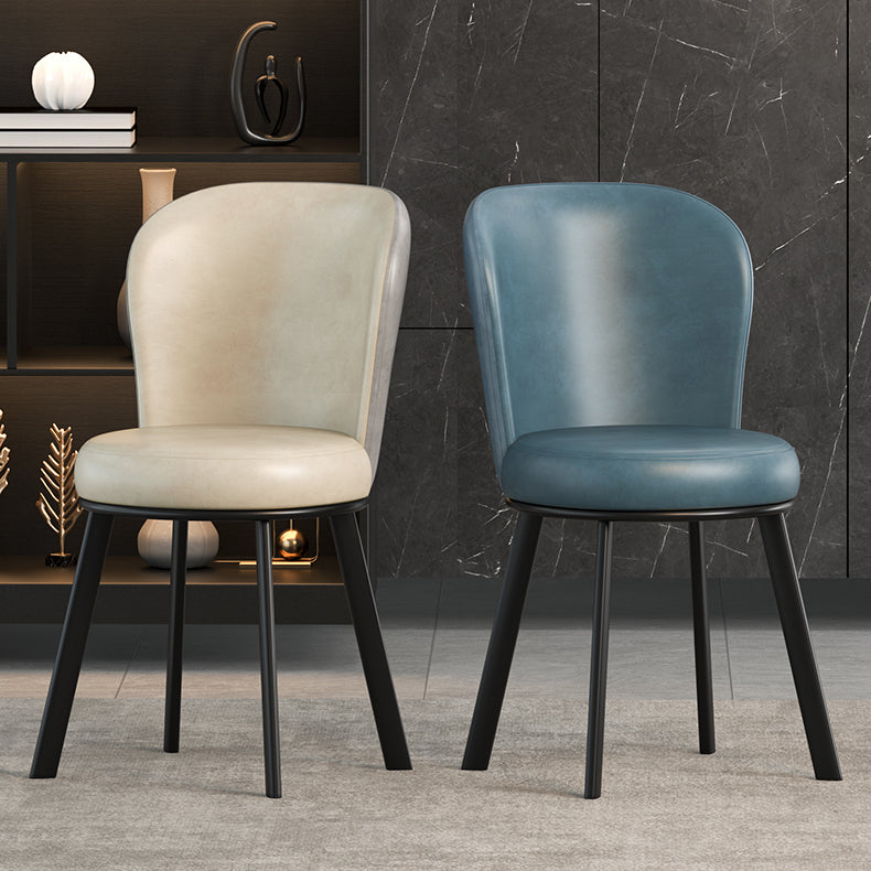 Metal Scandinavian Kitchen Dining Side Chair Solid Back Dining Chair Clearhalo 'Dining Chairs' 'Dining Tables & Seating' 'dining_chair' 'furn' 'furn_dining_chair' 'Furniture' 'furniture_dining_chair' 'Kitchen & Dining Furniture' 4781777