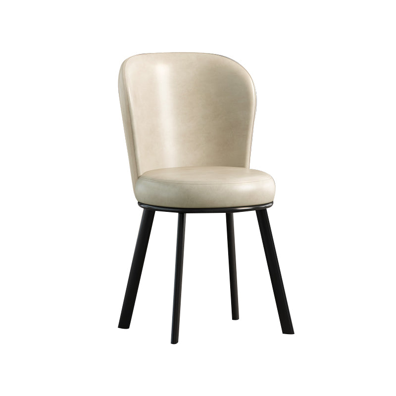 Metal Scandinavian Kitchen Dining Side Chair Solid Back Dining Chair Clearhalo 'Dining Chairs' 'Dining Tables & Seating' 'dining_chair' 'furn' 'furn_dining_chair' 'Furniture' 'furniture_dining_chair' 'Kitchen & Dining Furniture' 4781778