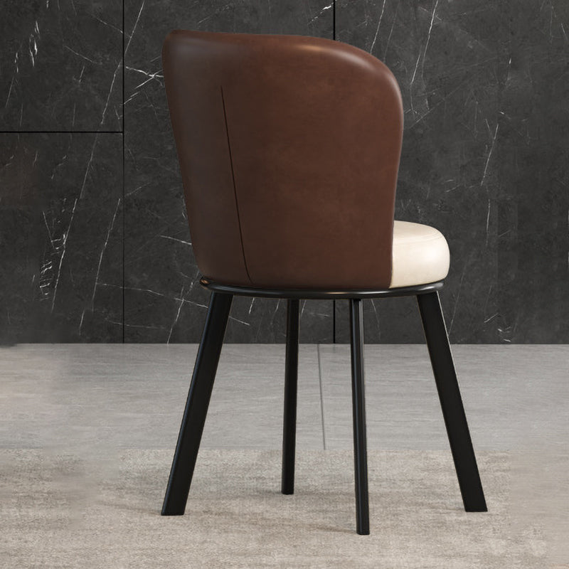 Metal Scandinavian Kitchen Dining Side Chair Solid Back Dining Chair Coffee 1 Piece Black Clearhalo 'Dining Chairs' 'Dining Tables & Seating' 'dining_chair' 'furn' 'furn_dining_chair' 'Furniture' 'furniture_dining_chair' 'Kitchen & Dining Furniture' 4781788