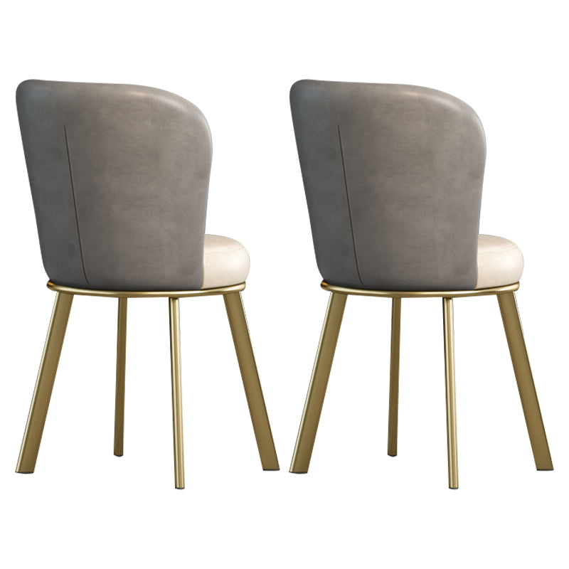 Metal Scandinavian Kitchen Dining Side Chair Solid Back Dining Chair Grey 2 Piece Set Brass Gold Clearhalo 'Dining Chairs' 'Dining Tables & Seating' 'dining_chair' 'furn' 'furn_dining_chair' 'Furniture' 'furniture_dining_chair' 'Kitchen & Dining Furniture' 4781795