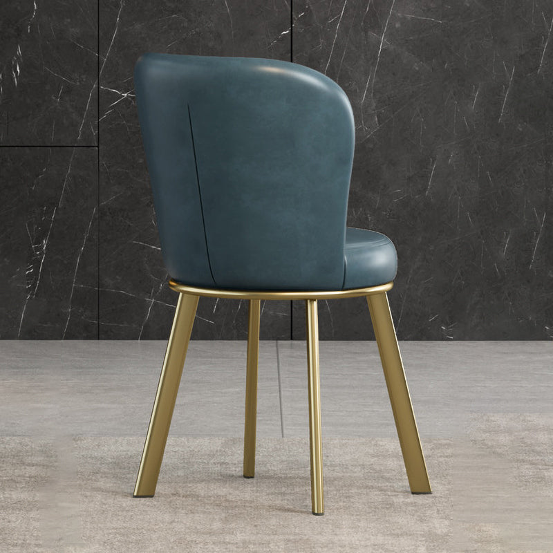 Metal Scandinavian Kitchen Dining Side Chair Solid Back Dining Chair Blue 1 Piece Brass Gold Clearhalo 'Dining Chairs' 'Dining Tables & Seating' 'dining_chair' 'furn' 'furn_dining_chair' 'Furniture' 'furniture_dining_chair' 'Kitchen & Dining Furniture' 4781797