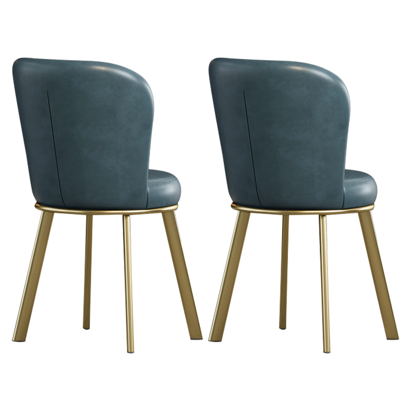 Metal Scandinavian Kitchen Dining Side Chair Solid Back Dining Chair Blue 2 Piece Set Brass Gold Clearhalo 'Dining Chairs' 'Dining Tables & Seating' 'dining_chair' 'furn' 'furn_dining_chair' 'Furniture' 'furniture_dining_chair' 'Kitchen & Dining Furniture' 4781798