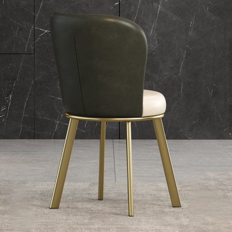 Metal Scandinavian Kitchen Dining Side Chair Solid Back Dining Chair Green 1 Piece Brass Gold Clearhalo 'Dining Chairs' 'Dining Tables & Seating' 'dining_chair' 'furn' 'furn_dining_chair' 'Furniture' 'furniture_dining_chair' 'Kitchen & Dining Furniture' 4781800