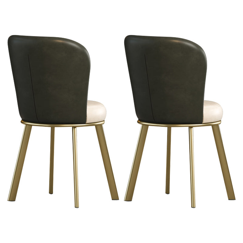 Metal Scandinavian Kitchen Dining Side Chair Solid Back Dining Chair Green 2 Piece Set Brass Gold Clearhalo 'Dining Chairs' 'Dining Tables & Seating' 'dining_chair' 'furn' 'furn_dining_chair' 'Furniture' 'furniture_dining_chair' 'Kitchen & Dining Furniture' 4781801