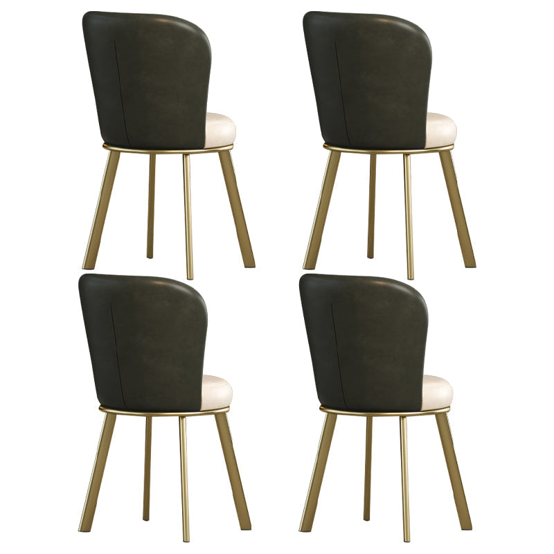 Metal Scandinavian Kitchen Dining Side Chair Solid Back Dining Chair Green 4 Piece Set Brass Gold Clearhalo 'Dining Chairs' 'Dining Tables & Seating' 'dining_chair' 'furn' 'furn_dining_chair' 'Furniture' 'furniture_dining_chair' 'Kitchen & Dining Furniture' 4781802