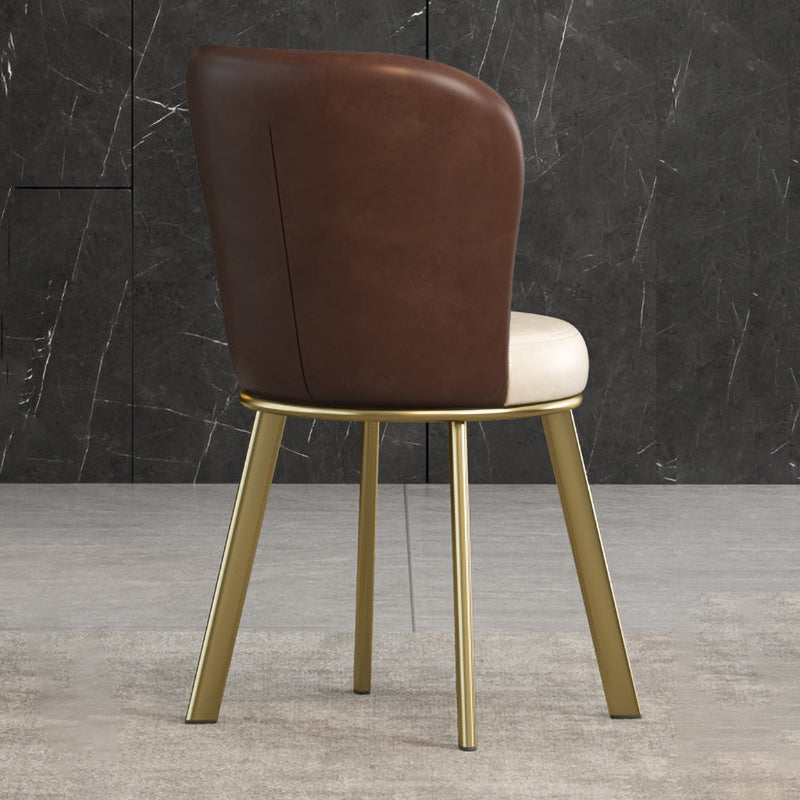 Metal Scandinavian Kitchen Dining Side Chair Solid Back Dining Chair Coffee 1 Piece Brass Gold Clearhalo 'Dining Chairs' 'Dining Tables & Seating' 'dining_chair' 'furn' 'furn_dining_chair' 'Furniture' 'furniture_dining_chair' 'Kitchen & Dining Furniture' 4781803