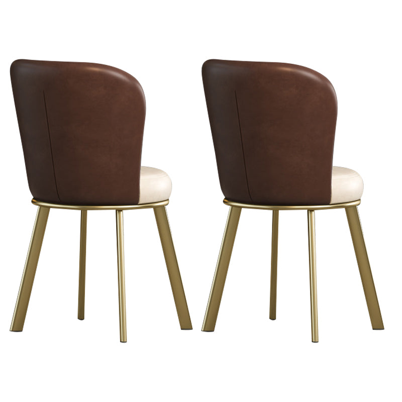 Metal Scandinavian Kitchen Dining Side Chair Solid Back Dining Chair Coffee 2 Piece Set Brass Gold Clearhalo 'Dining Chairs' 'Dining Tables & Seating' 'dining_chair' 'furn' 'furn_dining_chair' 'Furniture' 'furniture_dining_chair' 'Kitchen & Dining Furniture' 4781804