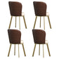 Metal Scandinavian Kitchen Dining Side Chair Solid Back Dining Chair Coffee 4 Piece Set Brass Gold Clearhalo 'Dining Chairs' 'Dining Tables & Seating' 'dining_chair' 'furn' 'furn_dining_chair' 'Furniture' 'furniture_dining_chair' 'Kitchen & Dining Furniture' 4781805