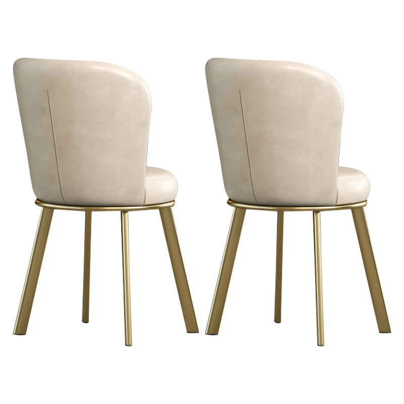 Metal Scandinavian Kitchen Dining Side Chair Solid Back Dining Chair Off-White 2 Piece Set Brass Gold Clearhalo 'Dining Chairs' 'Dining Tables & Seating' 'dining_chair' 'furn' 'furn_dining_chair' 'Furniture' 'furniture_dining_chair' 'Kitchen & Dining Furniture' 4781807