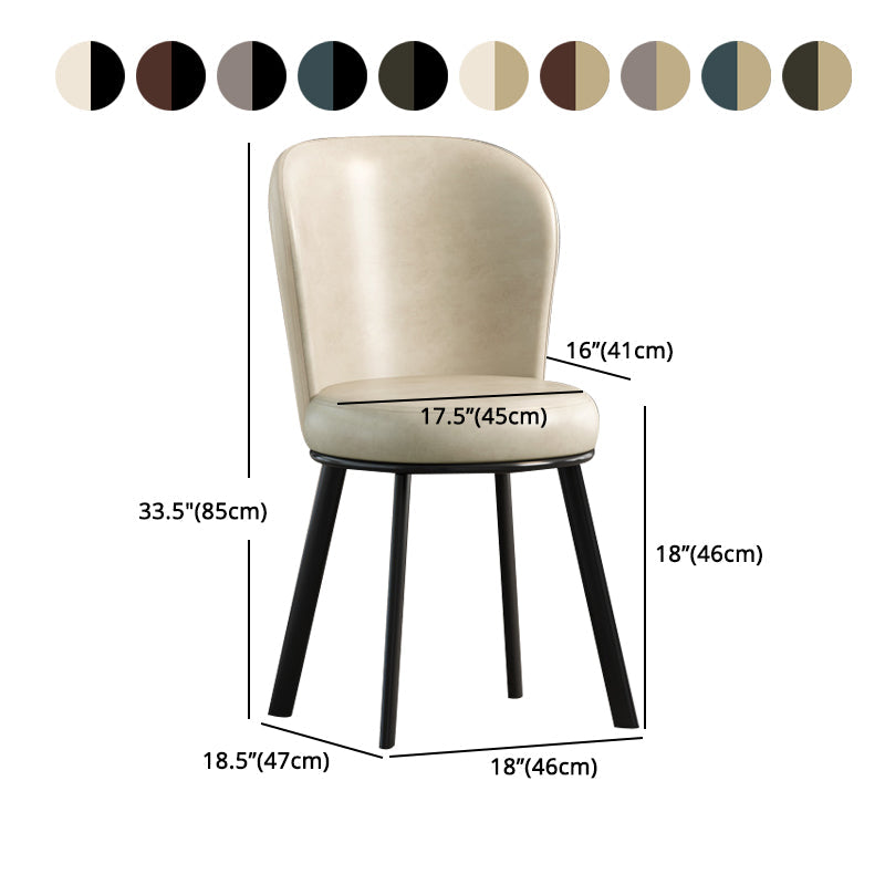 Metal Scandinavian Kitchen Dining Side Chair Solid Back Dining Chair Clearhalo 'Dining Chairs' 'Dining Tables & Seating' 'dining_chair' 'furn' 'furn_dining_chair' 'Furniture' 'furniture_dining_chair' 'Kitchen & Dining Furniture' 4781809