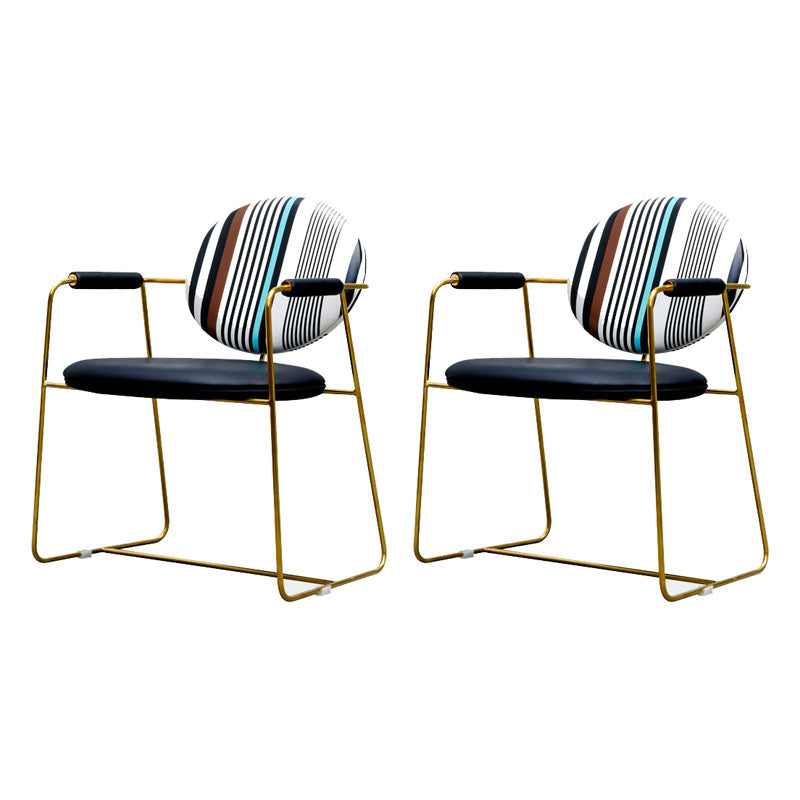 Scandinavian Arm PU Leather Dining Chairs Open Back Side Chair Multi-Color 2 Piece Set Clearhalo 'Dining Chairs' 'Dining Tables & Seating' 'dining_chair' 'furn' 'furn_dining_chair' 'Furniture' 'furniture_dining_chair' 'Kitchen & Dining Furniture' 4781812