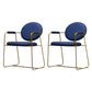 Scandinavian Arm PU Leather Dining Chairs Open Back Side Chair Blue 2 Piece Set Clearhalo 'Dining Chairs' 'Dining Tables & Seating' 'dining_chair' 'furn' 'furn_dining_chair' 'Furniture' 'furniture_dining_chair' 'Kitchen & Dining Furniture' 4781814