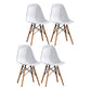 Contemporary Style Dining Chairs Armless Side Chair with Wooden Legs White Set of 4 Clearhalo 'Dining Chairs' 'Dining Tables & Seating' 'dining_chair' 'Furniture' 'furniture_dining_chair' 'Kitchen & Dining Furniture' 4781841