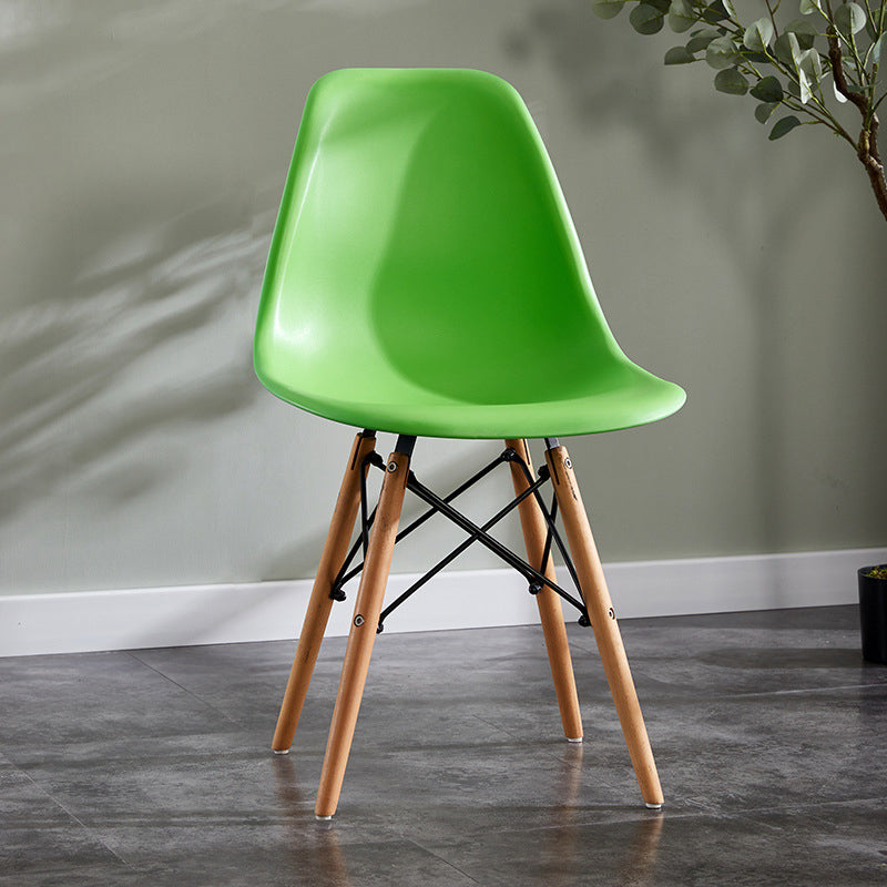 Contemporary Style Dining Chairs Armless Side Chair with Wooden Legs Green 1 Piece Clearhalo 'Dining Chairs' 'Dining Tables & Seating' 'dining_chair' 'Furniture' 'furniture_dining_chair' 'Kitchen & Dining Furniture' 4781858