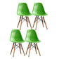 Contemporary Style Dining Chairs Armless Side Chair with Wooden Legs Green Set of 4 Clearhalo 'Dining Chairs' 'Dining Tables & Seating' 'dining_chair' 'Furniture' 'furniture_dining_chair' 'Kitchen & Dining Furniture' 4781860