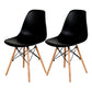 Contemporary Style Dining Chair Armless Side Chair with Wooden Legs Black Set of 2 Clearhalo 'Dining Chairs' 'Dining Tables & Seating' 'dining_chair' 'Furniture' 'furniture_dining_chair' 'Kitchen & Dining Furniture' 4781867