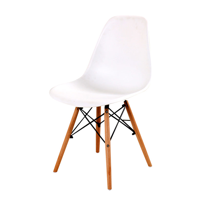 Contemporary Style Dining Chair Armless Side Chair with Wooden Legs White 1 Piece Clearhalo 'Dining Chairs' 'Dining Tables & Seating' 'dining_chair' 'Furniture' 'furniture_dining_chair' 'Kitchen & Dining Furniture' 4781878