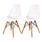 Contemporary Style Dining Chair Armless Side Chair with Wooden Legs White Set of 2 Clearhalo 'Dining Chairs' 'Dining Tables & Seating' 'dining_chair' 'Furniture' 'furniture_dining_chair' 'Kitchen & Dining Furniture' 4781879
