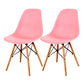 Contemporary Style Dining Chair Armless Side Chair with Wooden Legs Pink Set of 2 Clearhalo 'Dining Chairs' 'Dining Tables & Seating' 'dining_chair' 'Furniture' 'furniture_dining_chair' 'Kitchen & Dining Furniture' 4781888