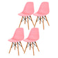 Contemporary Style Dining Chair Armless Side Chair with Wooden Legs Pink Set of 4 Clearhalo 'Dining Chairs' 'Dining Tables & Seating' 'dining_chair' 'Furniture' 'furniture_dining_chair' 'Kitchen & Dining Furniture' 4781889