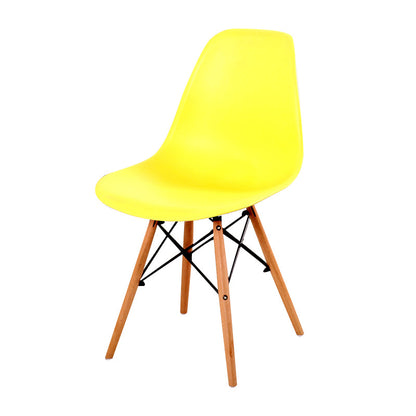Contemporary Style Dining Chair Armless Side Chair with Wooden Legs Yellow 1 Piece Clearhalo 'Dining Chairs' 'Dining Tables & Seating' 'dining_chair' 'Furniture' 'furniture_dining_chair' 'Kitchen & Dining Furniture' 4781890