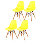 Contemporary Style Dining Chair Armless Side Chair with Wooden Legs Yellow Set of 4 Clearhalo 'Dining Chairs' 'Dining Tables & Seating' 'dining_chair' 'Furniture' 'furniture_dining_chair' 'Kitchen & Dining Furniture' 4781892