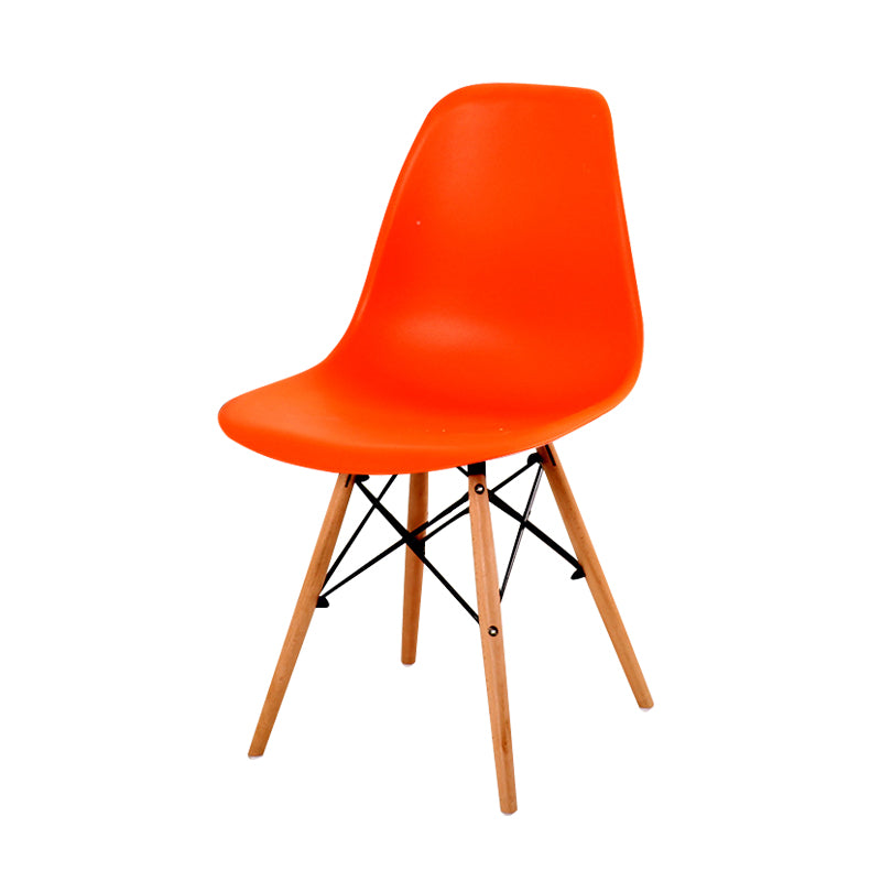 Contemporary Style Dining Chair Armless Side Chair with Wooden Legs Orange 1 Piece Clearhalo 'Dining Chairs' 'Dining Tables & Seating' 'dining_chair' 'Furniture' 'furniture_dining_chair' 'Kitchen & Dining Furniture' 4781893