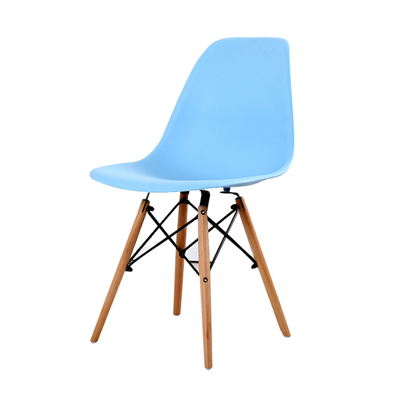 Contemporary Style Dining Chair Armless Side Chair with Wooden Legs Blue 1 Piece Clearhalo 'Dining Chairs' 'Dining Tables & Seating' 'dining_chair' 'Furniture' 'furniture_dining_chair' 'Kitchen & Dining Furniture' 4781899