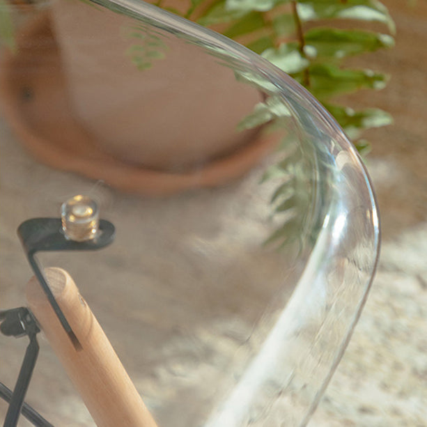 Scandinavian Plastic Dining Room Side Chair Solid Back Chair with Wood Legs Clearhalo 'Dining Chairs' 'Dining Tables & Seating' 'dining_chair' 'Furniture' 'furniture_dining_chair' 'Kitchen & Dining Furniture' 4781918