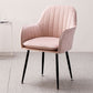 Nordic Glam Style Dining Chair Arm Side Chair with Metal Legs Light Pink Black 1 Piece Clearhalo 'Dining Chairs' 'Dining Tables & Seating' 'dining_chair' 'Furniture' 'furniture_dining_chair' 'Kitchen & Dining Furniture' 4781939