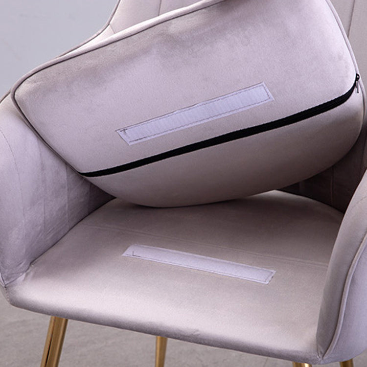 Nordic Glam Style Dining Chair Arm Side Chair with Metal Legs Clearhalo 'Dining Chairs' 'Dining Tables & Seating' 'dining_chair' 'Furniture' 'furniture_dining_chair' 'Kitchen & Dining Furniture' 4781940