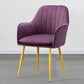 Nordic Glam Style Dining Chair Arm Side Chair with Metal Legs Purple Brass Gold 1 Piece Clearhalo 'Dining Chairs' 'Dining Tables & Seating' 'dining_chair' 'Furniture' 'furniture_dining_chair' 'Kitchen & Dining Furniture' 4781949