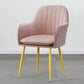 Nordic Glam Style Dining Chair Arm Side Chair with Metal Legs Light Pink Brass Gold 1 Piece Clearhalo 'Dining Chairs' 'Dining Tables & Seating' 'dining_chair' 'Furniture' 'furniture_dining_chair' 'Kitchen & Dining Furniture' 4781954