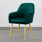 Nordic Glam Style Dining Chair Arm Side Chair with Metal Legs Blackish Green Brass Gold 1 Piece Clearhalo 'Dining Chairs' 'Dining Tables & Seating' 'dining_chair' 'Furniture' 'furniture_dining_chair' 'Kitchen & Dining Furniture' 4781955