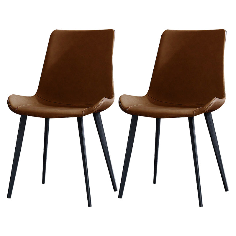 Metal Contemporary Indoor-Outdoor Side Chair Solid Back Chair Light Brown 2 Piece Set Clearhalo 'Dining Chairs' 'Dining Tables & Seating' 'dining_chair' 'furn' 'furn_dining_chair' 'Furniture' 'furniture_dining_chair' 'Kitchen & Dining Furniture' 4781965