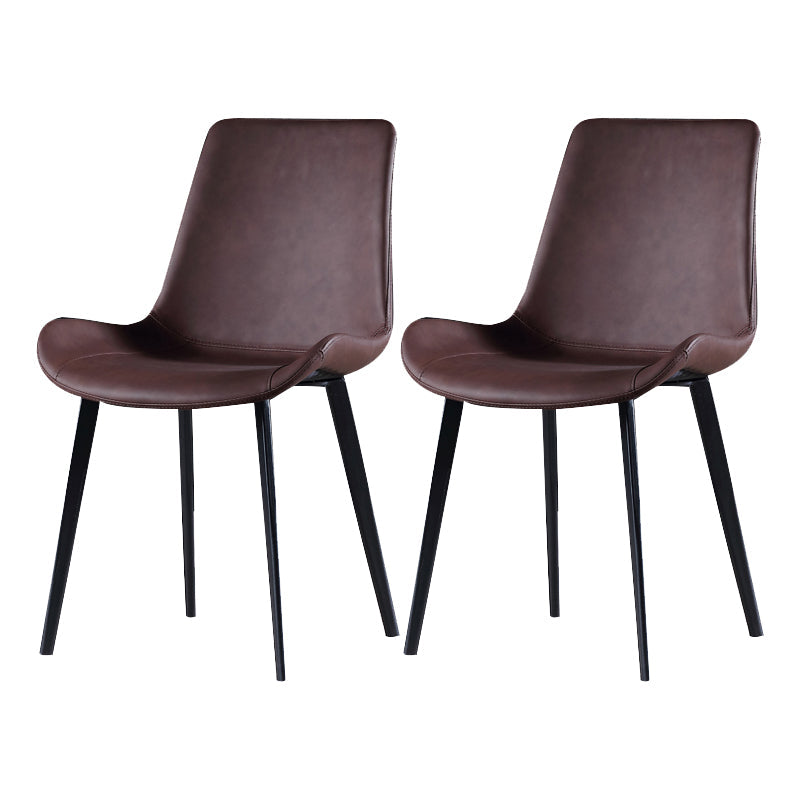 Metal Contemporary Indoor-Outdoor Side Chair Solid Back Chair Coffee 2 Piece Set Clearhalo 'Dining Chairs' 'Dining Tables & Seating' 'dining_chair' 'furn' 'furn_dining_chair' 'Furniture' 'furniture_dining_chair' 'Kitchen & Dining Furniture' 4781967