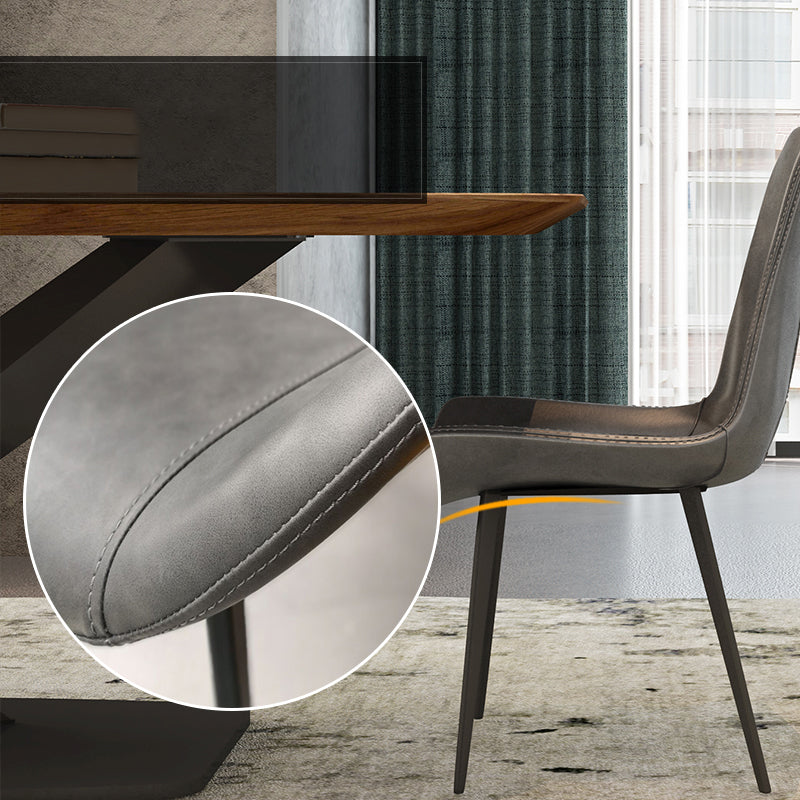 Metal Contemporary Indoor-Outdoor Side Chair Solid Back Chair Clearhalo 'Dining Chairs' 'Dining Tables & Seating' 'dining_chair' 'furn' 'furn_dining_chair' 'Furniture' 'furniture_dining_chair' 'Kitchen & Dining Furniture' 4781968