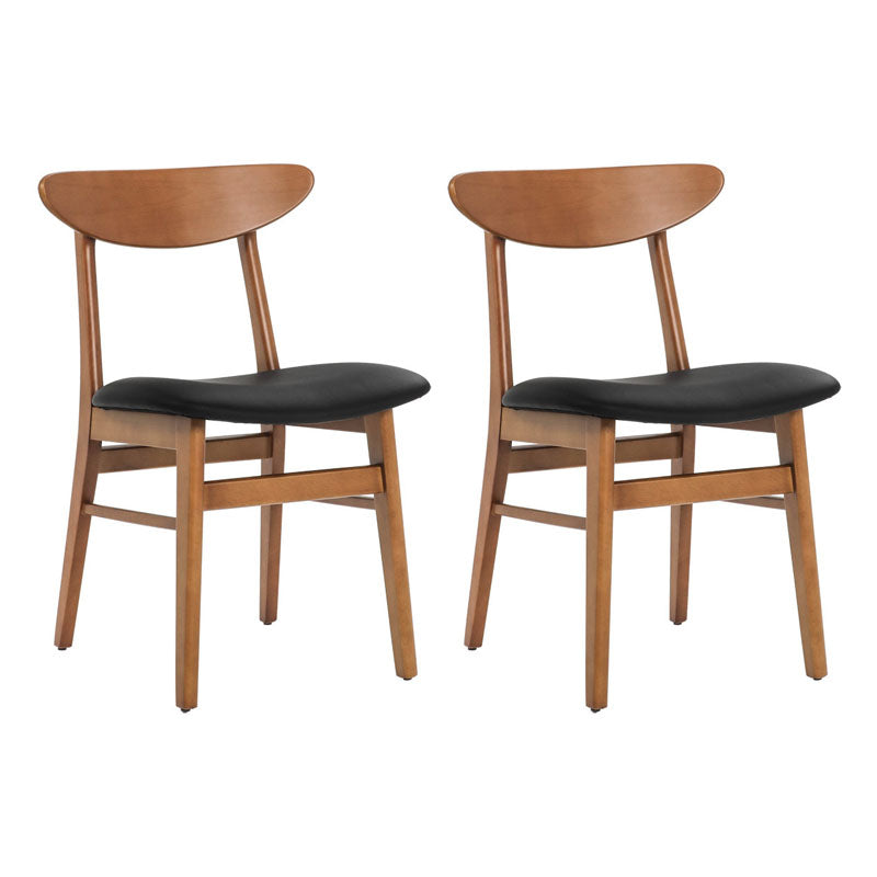 Contemporary Style Dining Chairs Armless Side Chairs with Wooden Legs Walnut 2 Piece Set Clearhalo 'Dining Chairs' 'Dining Tables & Seating' 'dining_chair' 'furn' 'furn_dining_chair' 'Furniture' 'furniture_dining_chair' 'Kitchen & Dining Furniture' 4781982