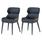 Industrial Design Armless Faux Leather Side Chair Wingback Side Chair Blue 2 Piece Set Clearhalo 'Dining Chairs' 'Dining Tables & Seating' 'dining_chair' 'furn' 'furn_dining_chair' 'Furniture' 'furniture_dining_chair' 'Kitchen & Dining Furniture' 4781999