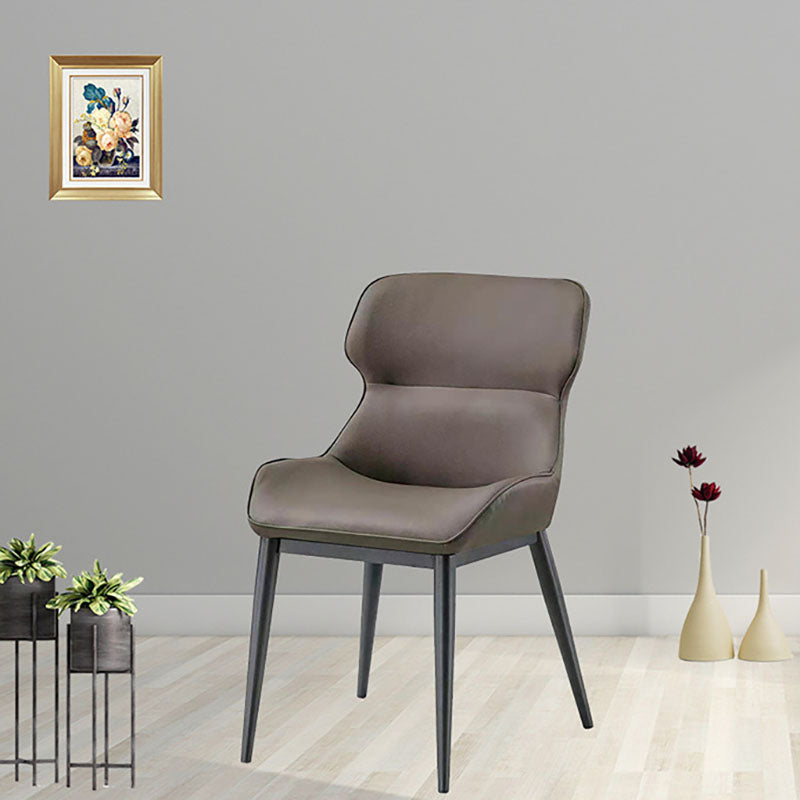 Industrial Design Armless Faux Leather Side Chair Wingback Side Chair Clearhalo 'Dining Chairs' 'Dining Tables & Seating' 'dining_chair' 'furn' 'furn_dining_chair' 'Furniture' 'furniture_dining_chair' 'Kitchen & Dining Furniture' 4782002