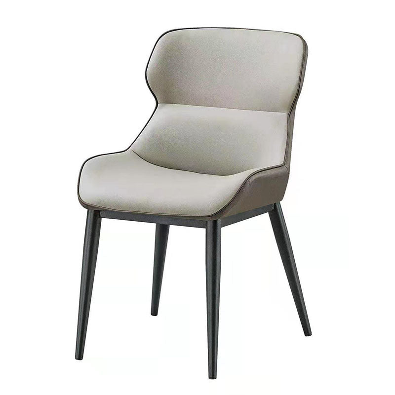 Industrial Design Armless Faux Leather Side Chair Wingback Side Chair Clearhalo 'Dining Chairs' 'Dining Tables & Seating' 'dining_chair' 'furn' 'furn_dining_chair' 'Furniture' 'furniture_dining_chair' 'Kitchen & Dining Furniture' 4782006